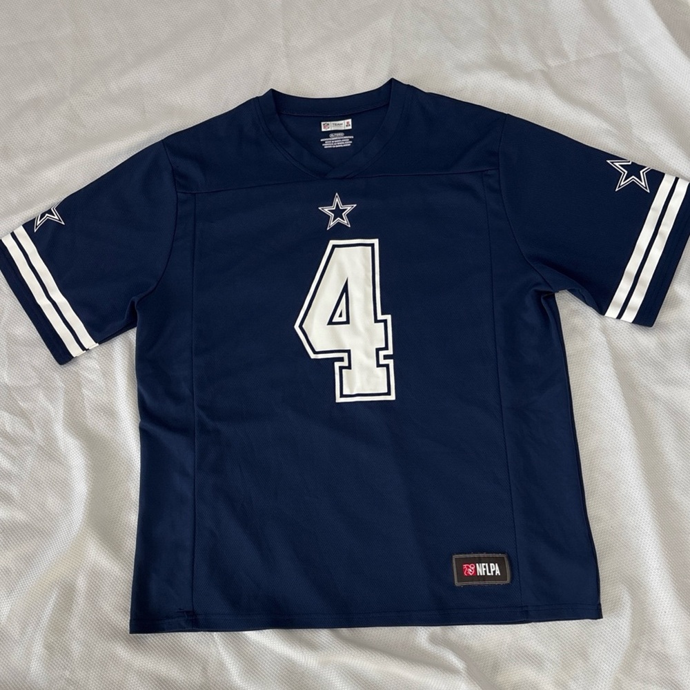 Dallas Cowboys Dak Prescott #4 Men’s XL Jersey Blue White NFL Team Apparel NFLPA